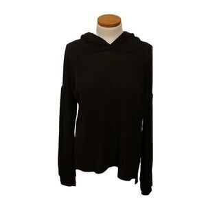PST Project Social T Womens Hooded Long Sleeve Pullover Sweatshirt Black Sz‎ S